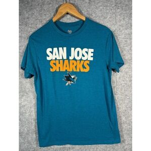 San Jose Sharks NHL Teal Graphic T Shirt Tee Womens Size‎ Medium
